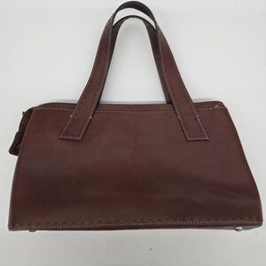 Fossil Vintage Handbag Burgundy Brown Leather Purse Satchel Shoulder Bag Y2K